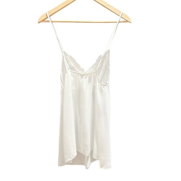 Gilligan & O'Malley Women White Satin Embellished Bodice Chiffon Bridal Nighty - Picture 5 of 8